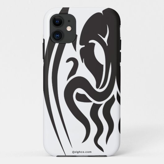 Tribal Cthulhu iPhone 5/5S hoesje zwart op wit (Achterkant)