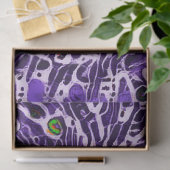 Tribal Cute Tabby Cat Abstracte Paarse Hippie Art Tissuepapier (Geschenk)