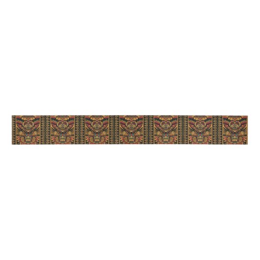 Tribal Cyan "Aztec Dream" Grosgrain Ribbon Spool Grosgrain Lint (Voorkant)