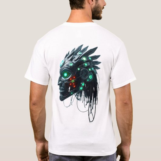 Tribal Cyborg Face Floats T-shirt (Achterkant)