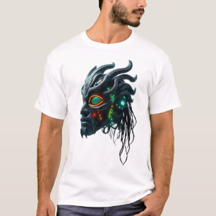 Tribal Cyborg Face T-shirt