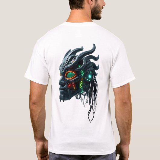 Tribal Cyborg Face T-shirt (Achterkant)