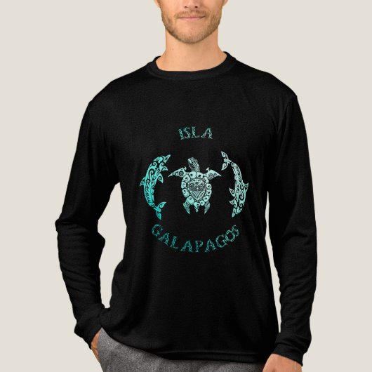 Tribal de las Islas Galápagos Tri-Blend Shirt (Voorkant volledig)