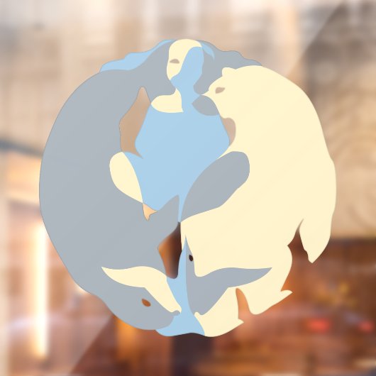 Tribal Decal Beer Whale Art Window Cling (Vel 2)