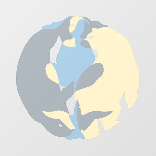 Tribal Decal Beer Whale Art Window Cling (Vel)