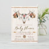 Tribal Deer Skull Baby Shower Uitnodigingen (Staand voorkant)