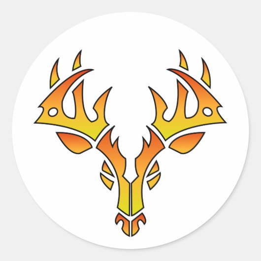 Tribal Deer (vuur) stickers (Voorkant)