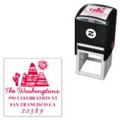 Tribal Desert Drawing Familienaam Retouradres Zelfinktende Stempel (In situ)