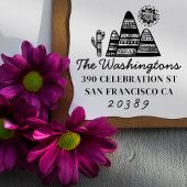 Tribal Desert Drawing Familienaam Retouradres Zelfinktende Stempel