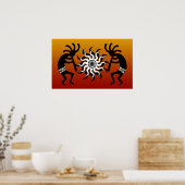Tribal Desert Sun Southwest Design Kokopelli Poster (Keuken)