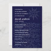 TRIBAL DESIGN Bar Bat Mitzvah Invitation Blue Kaart (Voorkant)