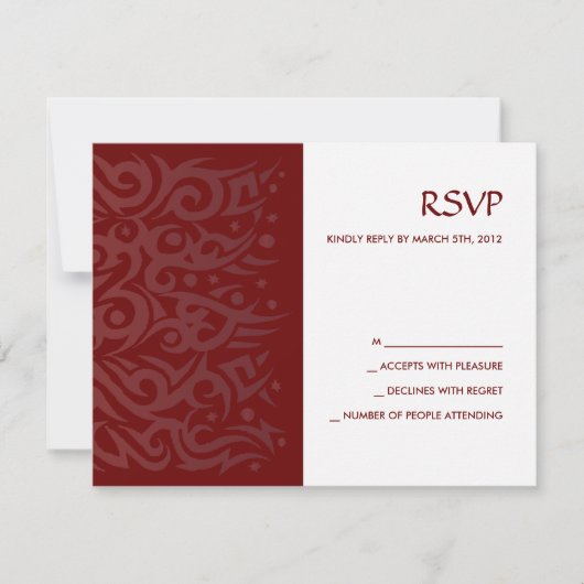 TRIBAL DESIGN Bar Bat Mitzvah Reply Card Chocolade RSVP Kaartje (Voorkant)