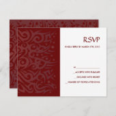 TRIBAL DESIGN Bar Bat Mitzvah Reply Card Chocolade RSVP Kaartje (Voorkant / Achterkant)