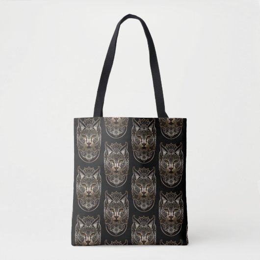 Tribal Design Gold Lynx Tote Bag (Voorkant)