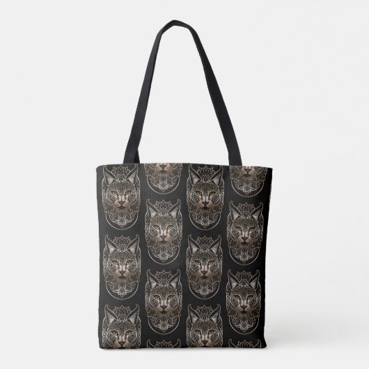 Tribal Design Gold Lynx Tote Bag (Achterkant)