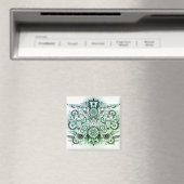 Tribal Design Groene Tint Magneet (Insitu (Vaatwasser))