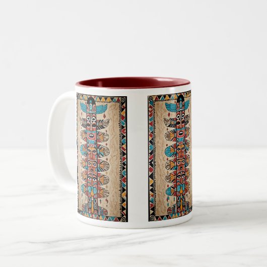 Tribal design koffie mok cadeau idee (Voorkant links)