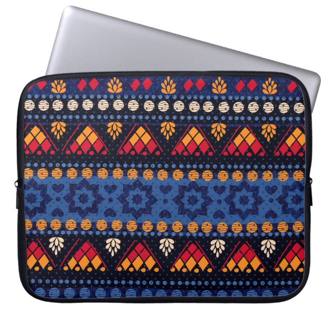 Tribal Design: Multifunctioneel naadloos patroon. Laptop Sleeve (Voorkant)