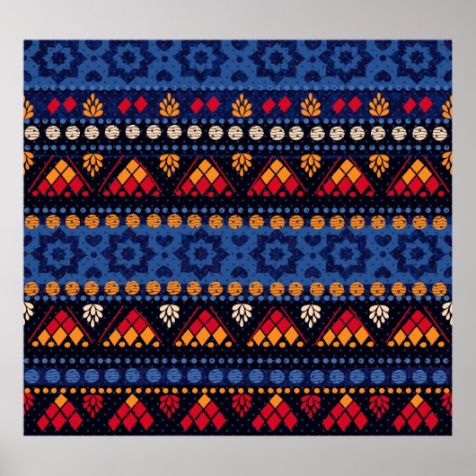Tribal Design: Multifunctioneel naadloos patroon. Poster (Voorkant)