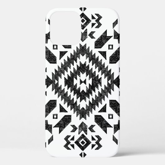 Tribal Design: Zwart Wit Hand-getrokken Case-Mate iPhone Case (Achterkant)