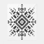 Tribal Design: Zwart Wit Hand-getrokken Fleece Deken (Voorkant)