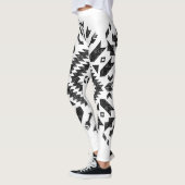 Tribal Design: Zwart Wit Hand-getrokken Leggings (Links)