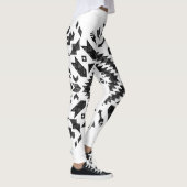 Tribal Design: Zwart Wit Hand-getrokken Leggings (Rechts)