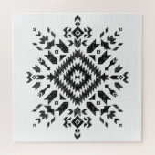 Tribal Design: Zwart Wit Hand-getrokken Legpuzzel (Horizontaal)