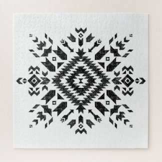Tribal Design: Zwart Wit Hand-getrokken Legpuzzel