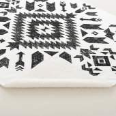 Tribal Design: Zwart Wit Hand-getrokken Sherpa Deken (3/4)