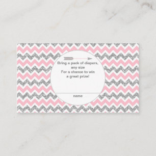 Tribal Diaper Raffle Tickets roze zilveren pow wow Informatiekaartje