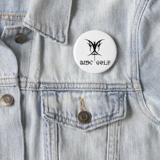 Tribal Disc Golf Logo Button (In situ)