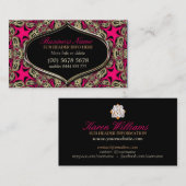 Tribal Diva Hot Pink Black & Gold Visitekaartje (Voorkant / Achterkant)