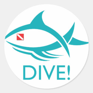 Tribal Dive Fish Ronde Sticker