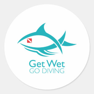 Tribal Dive Fish Ronde Sticker