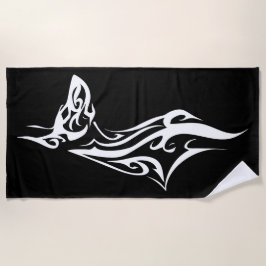 Tribal Doberman Silhouette Minimal Design Strandlaken