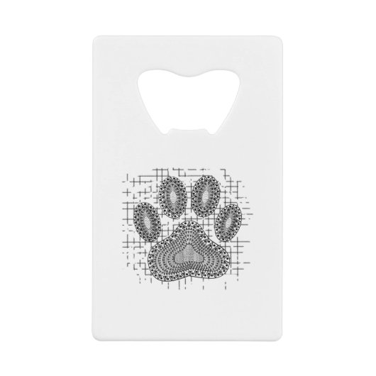 Tribal Dog Pw Druk op vervormde achtergrond Creditkaart Flessenopener (Voorkant)
