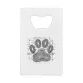 Tribal Dog Pw Druk op vervormde achtergrond Creditkaart Flessenopener (Achterkant)