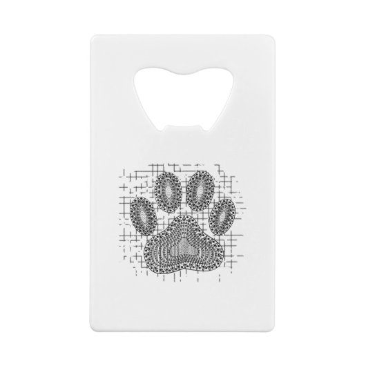 Tribal Dog Pw Druk op vervormde achtergrond Creditkaart Flessenopener (Achterkant)