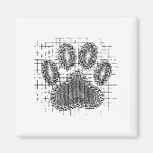 Tribal Dog Pw Druk op vervormde achtergrond Magneet (Voorkant)