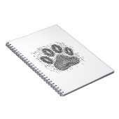 Tribal Dog Pw Druk op vervormde achtergrond Notitieboek (Rechterzijde)