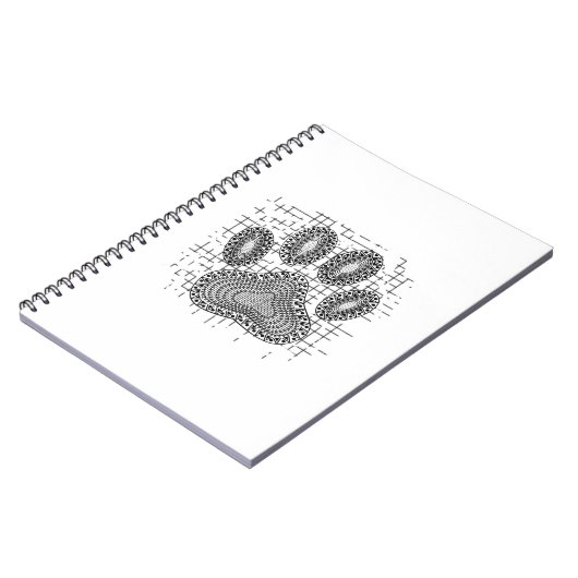 Tribal Dog Pw Druk op vervormde achtergrond Notitieboek (Linkerzijde)