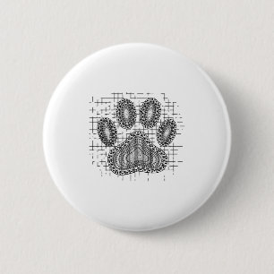 Tribal Dog Pw Druk op vervormde achtergrond Ronde Button 5,7 Cm