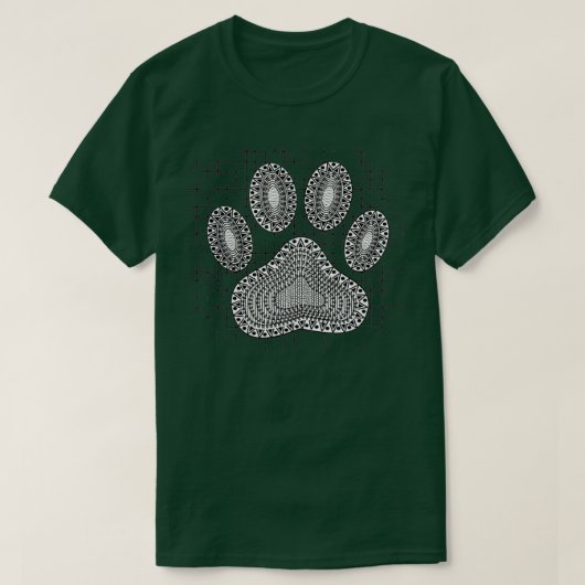 Tribal Dog Pw Druk op vervormde achtergrond T-shirt (Design voorkant)