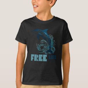 Tribal Dolfijn Vrij Leven T-shirt