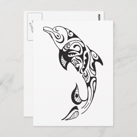 Tribal Dolphin Briefkaart (Voorkant / Achterkant)