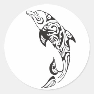 Tribal Dolphin Ronde Sticker