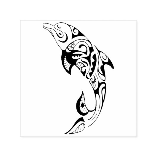 Tribal Dolphin Zelfinktende Stempel (Design)