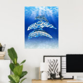 Tribal Dolphins Poster (Thuiskantoor)