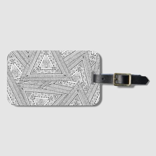 Tribal Doodle 2 Bagagelabel (Voorkant (horizontaal))